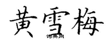 丁谦黄雪梅楷书个性签名怎么写
