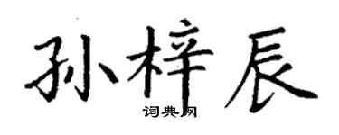 丁谦孙梓辰楷书个性签名怎么写
