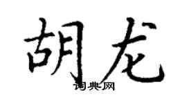 丁谦胡龙楷书个性签名怎么写