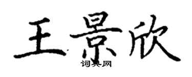 丁谦王景欣楷书个性签名怎么写