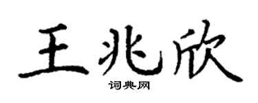 丁谦王兆欣楷书个性签名怎么写