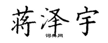 丁谦蒋泽宇楷书个性签名怎么写