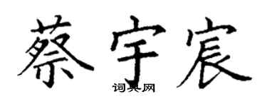 丁谦蔡宇宸楷书个性签名怎么写