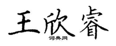丁谦王欣睿楷书个性签名怎么写