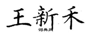 丁谦王新禾楷书个性签名怎么写