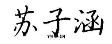 丁谦苏子涵楷书个性签名怎么写