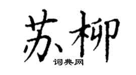丁谦苏柳楷书个性签名怎么写