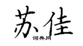 丁谦苏佳楷书个性签名怎么写