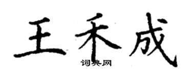 丁谦王禾成楷书个性签名怎么写
