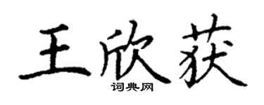丁谦王欣获楷书个性签名怎么写