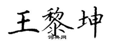 丁谦王黎坤楷书个性签名怎么写