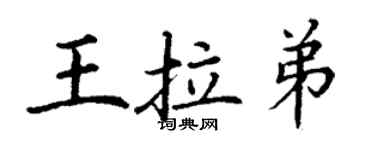 丁谦王拉弟楷书个性签名怎么写