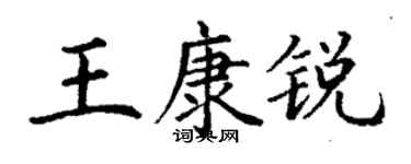 丁谦王康锐楷书个性签名怎么写