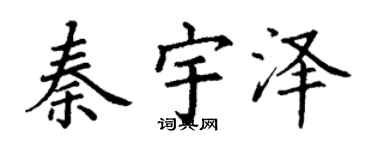 丁谦秦宇泽楷书个性签名怎么写