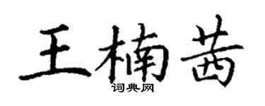 丁谦王楠茜楷书个性签名怎么写