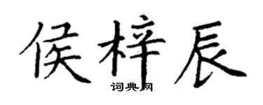 丁谦侯梓辰楷书个性签名怎么写