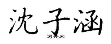 丁谦沈子涵楷书个性签名怎么写