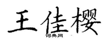 丁谦王佳樱楷书个性签名怎么写