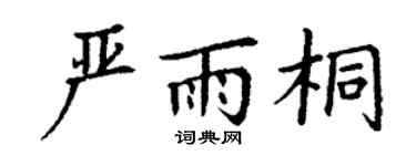 丁谦严雨桐楷书个性签名怎么写