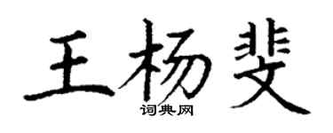 丁谦王杨斐楷书个性签名怎么写