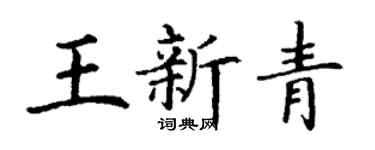 丁谦王新青楷书个性签名怎么写