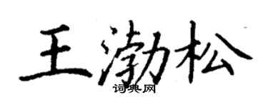 丁谦王渤松楷书个性签名怎么写