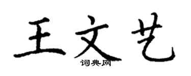 丁谦王文艺楷书个性签名怎么写