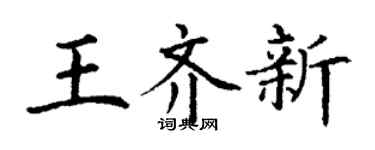 丁谦王齐新楷书个性签名怎么写
