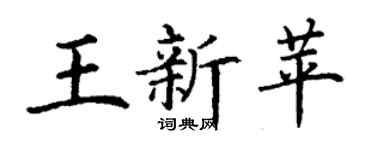 丁谦王新苹楷书个性签名怎么写