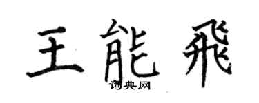 何伯昌王能飞楷书个性签名怎么写