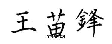 何伯昌王苗锋楷书个性签名怎么写