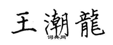 何伯昌王潮龙楷书个性签名怎么写