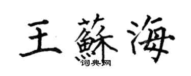何伯昌王苏海楷书个性签名怎么写