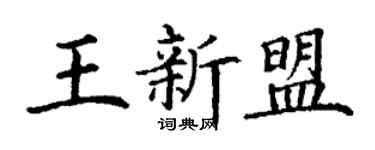丁谦王新盟楷书个性签名怎么写