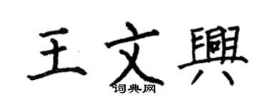 何伯昌王文兴楷书个性签名怎么写