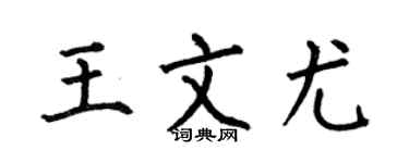 何伯昌王文尤楷书个性签名怎么写