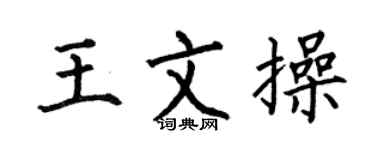 何伯昌王文操楷书个性签名怎么写