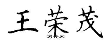 丁谦王荣茂楷书个性签名怎么写