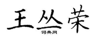 丁谦王丛荣楷书个性签名怎么写