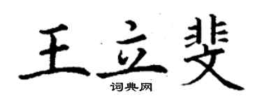 丁谦王立斐楷书个性签名怎么写