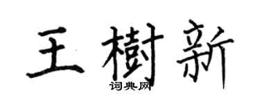 何伯昌王树新楷书个性签名怎么写