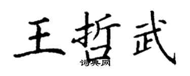 丁谦王哲武楷书个性签名怎么写