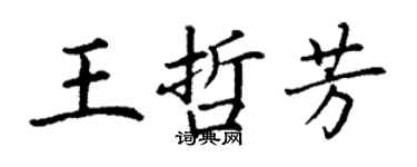 丁谦王哲芳楷书个性签名怎么写