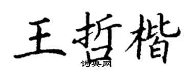 丁谦王哲楷楷书个性签名怎么写