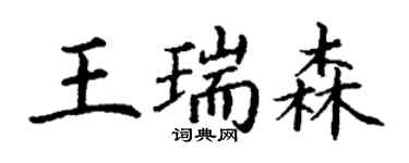 丁谦王瑞森楷书个性签名怎么写