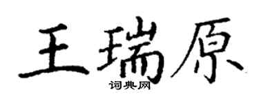 丁谦王瑞原楷书个性签名怎么写
