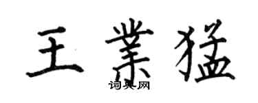 何伯昌王业猛楷书个性签名怎么写