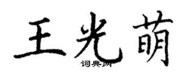 丁谦王光萌楷书个性签名怎么写