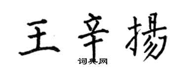 何伯昌王辛扬楷书个性签名怎么写