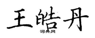 丁谦王皓丹楷书个性签名怎么写